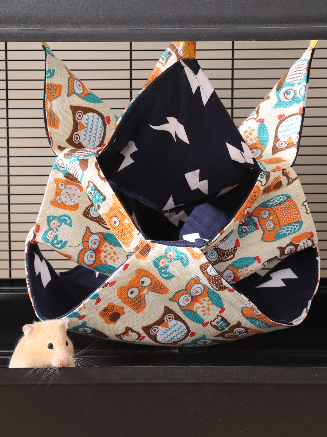 Three-Tier Fleece Cartoon Pattern Pet Hammock