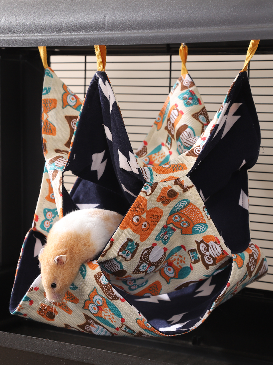 Three-Tier Fleece Cartoon Pattern Pet Hammock